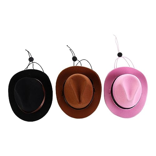 3Pcs Haustier Hund Cowboy Hut Verstellbare Schnalle Haustier Hut Welpen Cowboy Cowgirl Cosplay Kappen für Haustier Cosplay Foto Requisiten Zubehör von Kopida