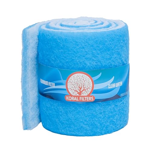 Koral Filter Aquarium Filter Pad Media Rolle – Farbstofffrei und Blau Bonded – Cut to Fit – Langlebig – Fisch und Reef Aquarium Kompatibel – sauberes Wasser, 6ft, Blau von Koral Filters