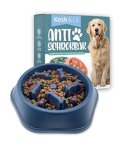 Kosh & Co - Anti-Schling-Schüssel Hund – Futternapf Hunde – Langsames Feeder – Anti-Schrock-Futternapf – Langsame Schüssel - Blau von Kosh & Co