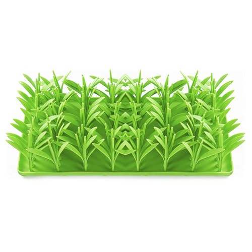 Grasmatte Katze, Grasmatte Silikon Katze, Cat Grass Mat Silicone, Gras Matte Katzen, Interaktive Schnüffelmatten für Hunde und Katzen, Futterspiel für das Training der Nase (1) von Kosinso