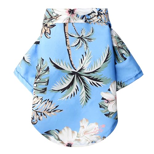 Hunde-Hawaii-Shirt, Hawaii-Stil, Sommer-Hundekleidung, für Jungen und Mädchen, atmungsaktiv, cooles Kostüm, Strand-Sweatshirt für kleine Welpen, Polo-T-Shirt, Haustier-Outfit, Größe XL von Kosiyi