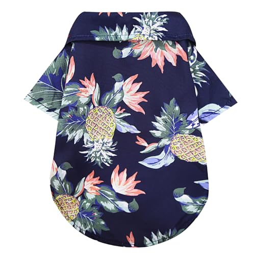 Hunde-Hawaii-Shirt, Hawaii-Stil, Sommer-Hundekleidung, für Jungen und Mädchen, atmungsaktiv, cooles Kostüm, Strand, Meer, Sweatshirt für kleine Welpen, Polo-T-Shirt, Haustier-Outfit von Kosiyi