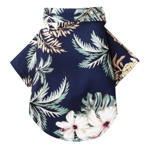 Hundekleidung für Jungen und Mädchen, Sommer, Hawaii-Shirt, Hawaii-Stil, atmungsaktiv, cooles Kostüm, Strand, Meer, Sweatshirt für kleine Welpen, Polo-T-Shirt, Haustier-Outfit, Größe M von Kosiyi