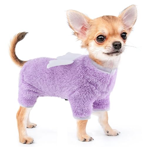 Hundekleidung für Jungen, Fleece, Pyjama, Herbst-Winterkleidung für kleine Hunde, Jungen, Mädchen, leichter Samt-Haustier-Overall, Pyjama, Katzenbekleidung, Weihnachts-Halloween-Einteiler, Größe M, von Kosiyi