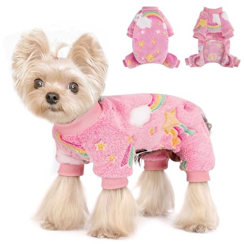 Hundepullover für kleine Hunde, Fleece, Winterkleidung, 4 Beine, Welpenpullover, weicher Einteiler, warmer Haustier-Pyjama, kleine Hunde-Outfits von Kosiyi