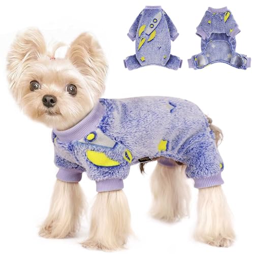 Hundepullover für kleine Hunde, Fleece, Winterkleidung, 4 Beine, Welpenpullover, weicher Einteiler, warmer Haustier-Pyjama, kleine Hunde-Outfits von Kosiyi