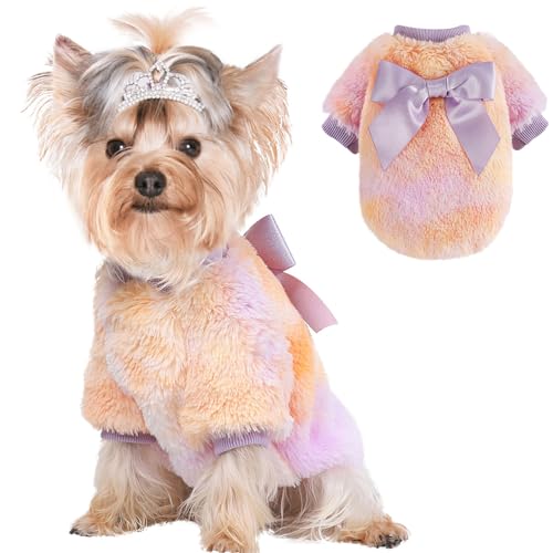 Kleine Hundekleidung, Chihuahua-Fleecepullover, Größe XXS, warmer Welpenpullover für Jungen und Mädchen, kleine Hunde-Outfits für Teetasse, Yorkie-Welpen, Haustierpullover für kleine Hunde, Größe M, von Kosiyi