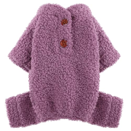 Teddy-Fleece-Schlafanzug, für kleine Hunde, Größe M, Violett von Kosiyi