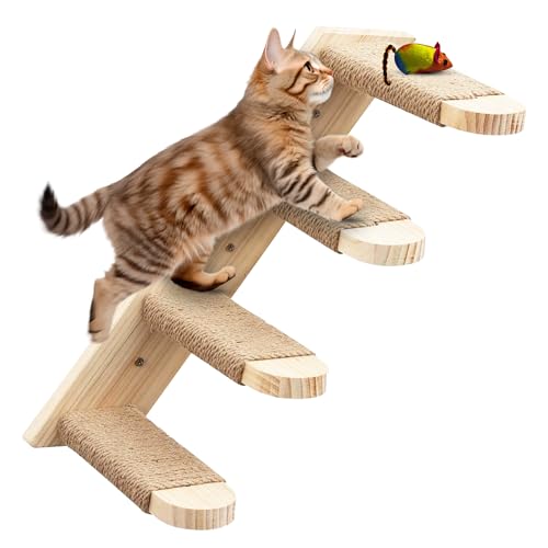 KOSUME Katzen-Wandstufen, Kletterregal, Wandmontage, Holz, Katzenkletterbaum, 3 Stück von Kosume