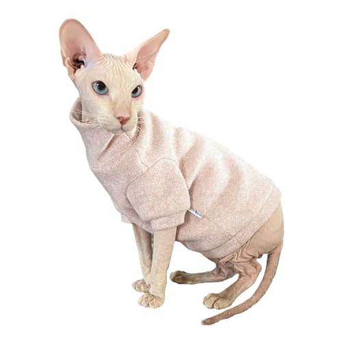 Kotomoda Gemütlicher Komfort für haarlose Schönheiten: Winterpullover, gebürstet, Kokosnuss-Nude, für Sphynx und nackte Katzen, Größe XL von Kotomoda