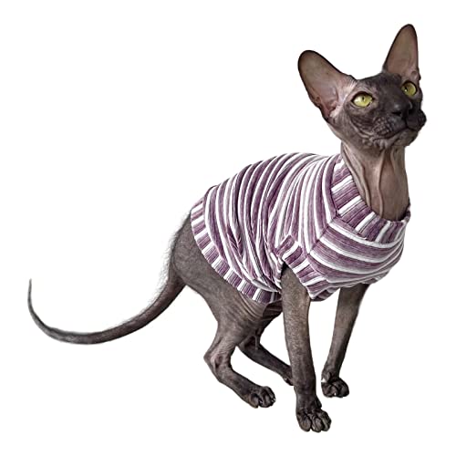 Kotomoda Katzen Kleidung Cord lila Streifen fur Sphynx Katzen (L) von Kotomoda