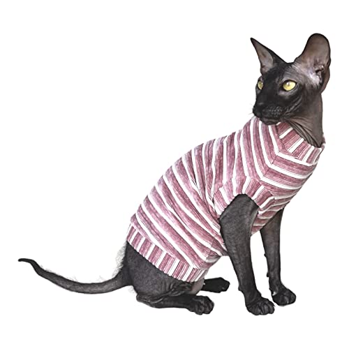 Kotomoda Katzen-T-Shirt Cord, Altrosa für Sphynx und nackte Katzen, Größe M von Kotomoda