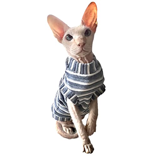 Kotomoda Katzen Kleidung T-Shirt Kord staubblau fur Sphynx Katzen (L) von Kotomoda