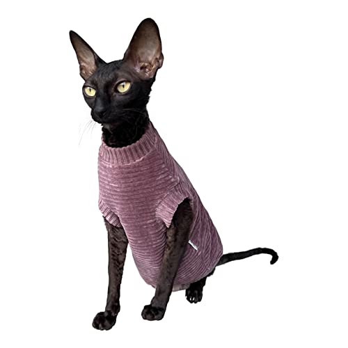 Kotomoda Katzen-T-Shirt aus Cord fьr Sphynx und nackte Katzen (XL, Mauve) von Kotomoda