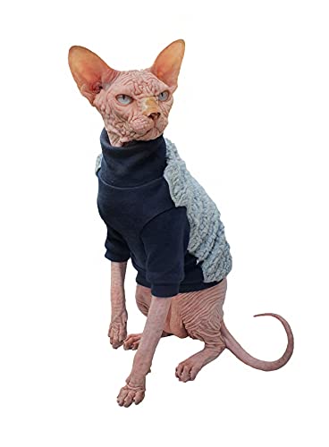 Kotomoda Katzenpullover Winterpullover Sport Chic für Sphynx und nackte Katzen (XS) von Kotomoda