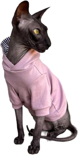 Kotomoda Sphynx Katzen-Kapuzenpullover, nackte Katze, haarlos, Größe L von Kotomoda