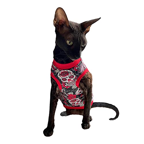 Kotomoda Sphynx Katzen Kleidung T-Shirt Rote Schдdel (S) von Kotomoda