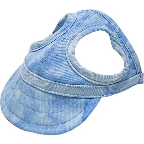 Koufeil Outdoor Sonnenschutzhaube Für Hunde, Sonnenhüte Für Hunde, Verstellbarer Hunde Sonnenhut, Hunde Baseballmütze Mit Ohrlöchern (Large,Cloud Blue) von Koufeil