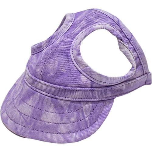 Koufeil Outdoor Sonnenschutzhaube Für Hunde, Sonnenhüte Für Hunde, Verstellbarer Hunde Sonnenhut, Hunde Baseballmütze Mit Ohrlöchern (Large,Cloud Purple) von Koufeil