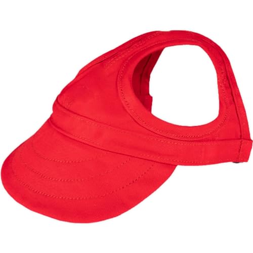 Koufeil Outdoor Sonnenschutzhaube Für Hunde, Sonnenhüte Für Hunde, Verstellbarer Hunde Sonnenhut, Hunde Baseballmütze Mit Ohrlöchern (Large,Red) von Koufeil