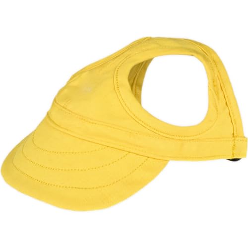 Koufeil Outdoor Sonnenschutzhaube Für Hunde, Sonnenhüte Für Hunde, Verstellbarer Hunde Sonnenhut, Hunde Baseballmütze Mit Ohrlöchern (Small,Yellow) von Koufeil