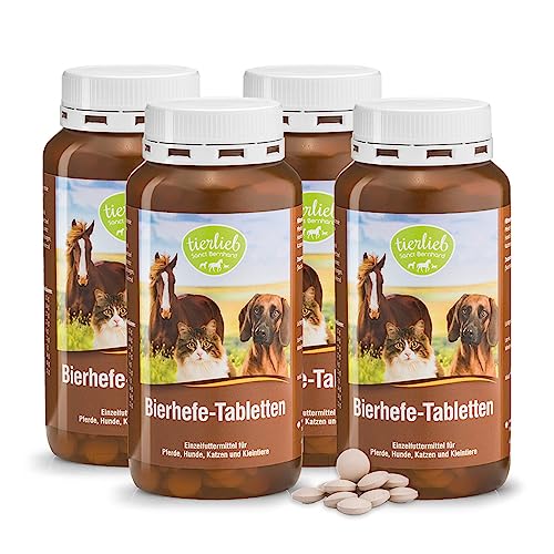 tierlieb Bierhefe-Tabletten | 4X 400 Stück | Einzelfuttermittel für Pferde, Hunde, Katzen & Kleintiere | Mit essenziellen Aminosäuren, B-Vitaminen und Spurenelementen | Made in Germany von Kräuterhaus Sanct Bernhard