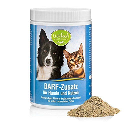 tierlieb Sanct Bernhard Barf Zusatz für Hunde+Katzen, mit natürlichen Mineralstoffen, lebenswichtigen Vitaminen, Spurenelementen, Inhalt 800 g Granulat von Kräuterhaus Sanct Bernhard