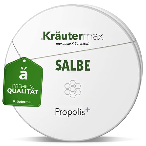 NEU! Propolis Salbe 100% Rein | Hochdosiert mit Propolis, Bienenwachs & Hamamelis | Intensive Pflege für die Haut | Ohne Parabene, Silikone & Farbstoffe | 1 x 100 ml von Kräutermax.