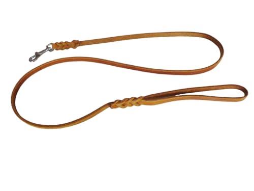 Hundeleine Schleppleine aus Fettleder 3m bis 10m, 10mm, Cognac, Jagd und Training, Mantrailing (10m) von Krambambulishop.de