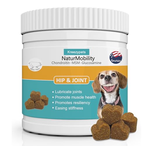 KreezyPets Hüft- und Gelenkergänzung für Hunde – Weiche Kautabletten mit MSM, Glucosamin und Chondroitin für Hunde – Gelenkergänzung für Hunde von KreezyPets