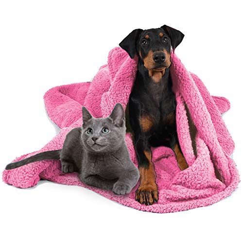 Große Sherpa-Decke für Hunde, 127 x 152,4 cm, superweich, warm, Plüsch-Fleece, Kuscheldecke für Couch, Auto, Kofferraum, Käfig, Hundehütte, Rosa von Kritter Planet