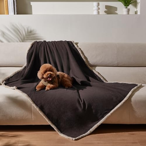 Kritter Planet Hundedecke Wasserdicht, Liebesdecke Sex Decke Wasserdicht, Waschbar Kuscheldecke Sofaschutz Tagesdecke für Sofa Autositz Couch Bett, L 120x150cm Große Decke, Braun/Tuape von Kritter Planet