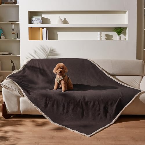 Kritter Planet Hundedecke Wasserdicht, Liebesdecke Sex Decke Wasserdicht, Waschbar Kuscheldecke Sofaschutz Tagesdecke für Sofa Autositz Couch Bett, XL 150x200cm Große Decke, Braun/Tuape von Kritter Planet