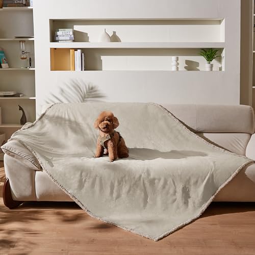 Kritter Planet Hundedecke Wasserdicht, Liebesdecke Sex Decke Wasserdicht, Waschbar Kuscheldecke Sofaschutz Tagesdecke für Sofa Autositz Couch Bett, XL 150x200cm Große Decke, Kamel/Taupe von Kritter Planet