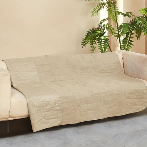 Kritter Planet wasserdichte Kühldecke Hundedecke Katzendecke Liebesdecke, wasserdichte Decke Hund Katze, Waschbar Sofabezug Hundedecke Auto Sofa Couch Bett Outdoor Camping Reise, 203×152cm, Latté von Kritter Planet