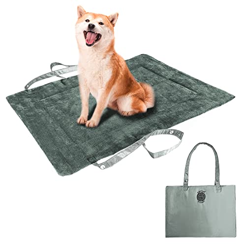 Kritter Planet wasserdichte Katze Hundematte, Faltbare Waschbare Haustier Outdoor Hundedecke für Reisen Camping Outdoor, Faltbare Haustiermatte mit Griffen, Kleine Mittlere Hundebettdecke 80 x 60CM von Kritter Planet