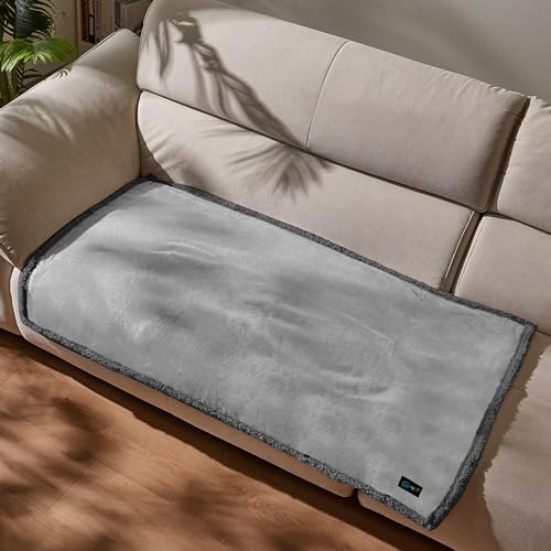 Pawsse Hunde Decke, Small, Medium Pet Puppy Cat Fleece Sherpa Wirft Kissen Matte Wasserdicht Couch Sofa Bett Auto Sitz Möbel Displayschutzfolie Bezug 127 x 76,2 cm, 50"x30", Lt Gray/Dk Gray von Kritter Planet