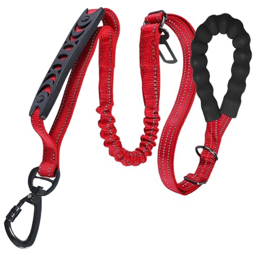 Krmoau Wanderleiter für Hunde, Trainingsseil für Hunde - Keine Pull Control Lead - Stoßdämpfung, Zapfenband mit weichem Griff, Verstellbarer Traktor für große Rassenhunde von Krmoau