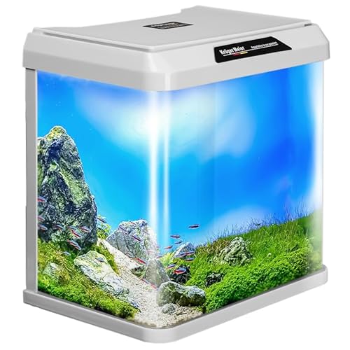 Kruger Meier Como Aquarium 7L – Nano-Aquarium Set mit Beleuchtung, Filter & Abdeckung – Weiß von Krüger Meier