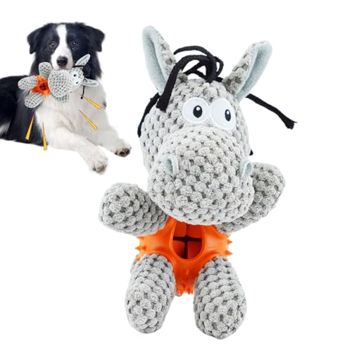 Krujecnt Gefülltes Esel-Hundespielzeug,Esel-Stofftier-Hundespielzeug | Kau-Beißspielzeug - Quietschspielzeug für Hunde, interaktives Kauspielzeug für Hunde, auslaufendes Futterspielzeug, Kauspielzeug von Krujecnt