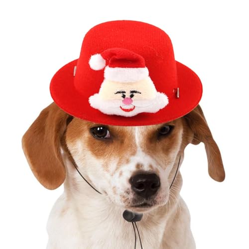 Krujecnt Haustier-Weihnachtsmütze, Katzen-Weihnachtsoutfit,Süße Kostüme für Welpen mit Weihnachtsmann-Elch-Design | Hunde-Weihnachtsoutfit, Katze, Hund, Weihnachtsmütze, von Krujecnt