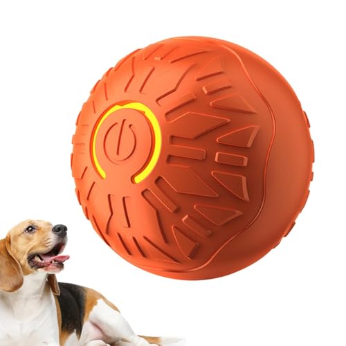 Krujecnt Peppy Ball, Haustierball für Hunde - Elektrischer Haustierball für Hunde | Kauspielzeug, wiederaufladbare Einheit, LED-Blitzlichter unterhalten den Ball für kleine und mittelgroße Hunderassen von Krujecnt