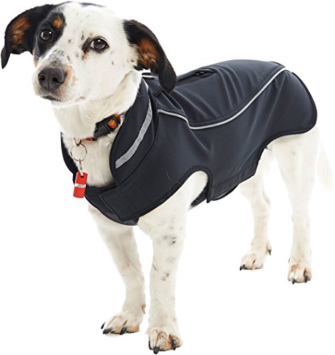 Kruuse Buster Softshell - Hundemantel, Schwarz - Black Pepper, X-Large, Softshell, Wasserfest, Winter, Einstellbar, Atmungsaktiv von Kruuse