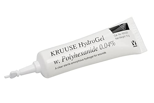 KRUUSE HydroGel mit Polyhexanid 0,04%, Wundsalbe antiseptisch (klares, amorphes Hydrogel, sanfte Reinigung der offenen Wunde, leichte Anwendung, Inhalt: 15 g x 10 St.) von Kruuse