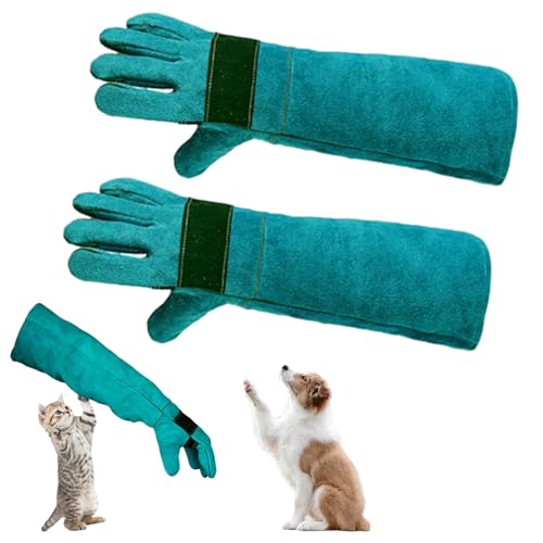 Ksvaye Bissfeste Handschuhe für den Umgang mit Tieren, 45cm Dornenfeste Handschuhe Anti-Biss Arbeitshandschuhe Zum Schweißen, Pflegen, Umgang Mit Hund/Katze/Vogel/Schlange/Papagei/Eidechse/Reptilien von Ksvaye