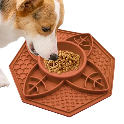 Leckmatten für Hunde, Slow-Food-Unterlage für Haustiere,Achteckiges Design Slow Food Pad | Slow Feeder Napf-Leckpad für kleine bis mittelgroße Haustiere von Kuehssn