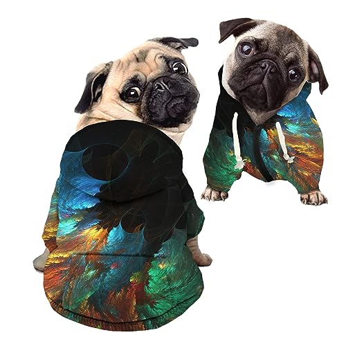 Kuiaobaty Abstrakte Farbe Kunst Welpen Hund Hoodie Doggy Shirt Kleidung Outfits, Chihuahua Hund Pullover Atmungsaktiv Outdoor Pullover für Haustiere von Kuiaobaty