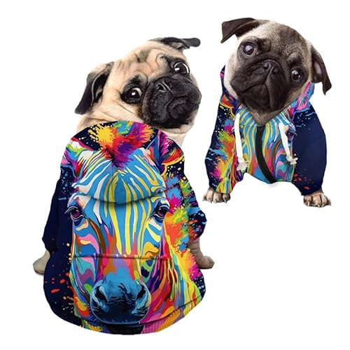Kuiaobaty Color Paint Hundepullover mit Zebramuster, bequemer Hunde-Kapuzenpullover, Haustierkleidung, dehnbarer Einteiler für kleine und mittelgroße Hunde Kuiaobaty Color Paint Hundepullover mit Zebramuster, bequemer Hunde-Kapuzenpullover, Haustierkleidung, dehnbarer Einteiler für kleine und mittelgroße Hunde von Kuiaobaty