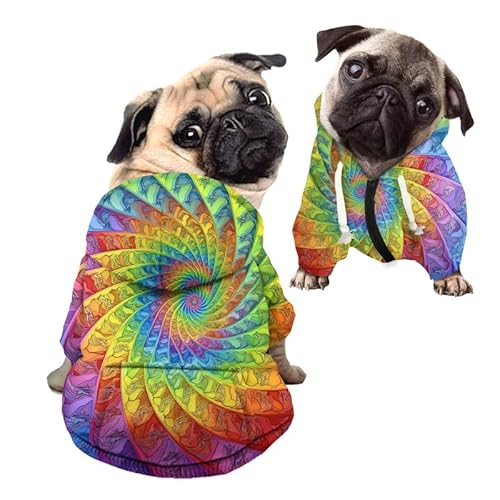 Kuiaobaty Fractal Color Art Basic Hund Hoodie Reißverschluss Haustier Sweatshirt Kapuzenpullover Bunte Hundepullover Pullover Hundebekleidung Kleidung von Kuiaobaty