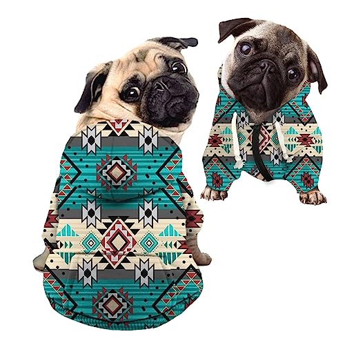 Kuiaobaty Hunde-Kapuzenpullover mit Azteken-Motiv, für Welpen, Ethno-Stil, atmungsaktiv, Chihuahua, Hundepullover Kuiaobaty Hunde-Kapuzenpullover mit Azteken-Motiv, für Welpen, Ethno-Stil, atmungsaktiv, Chihuahua, Hundepullover von Kuiaobaty